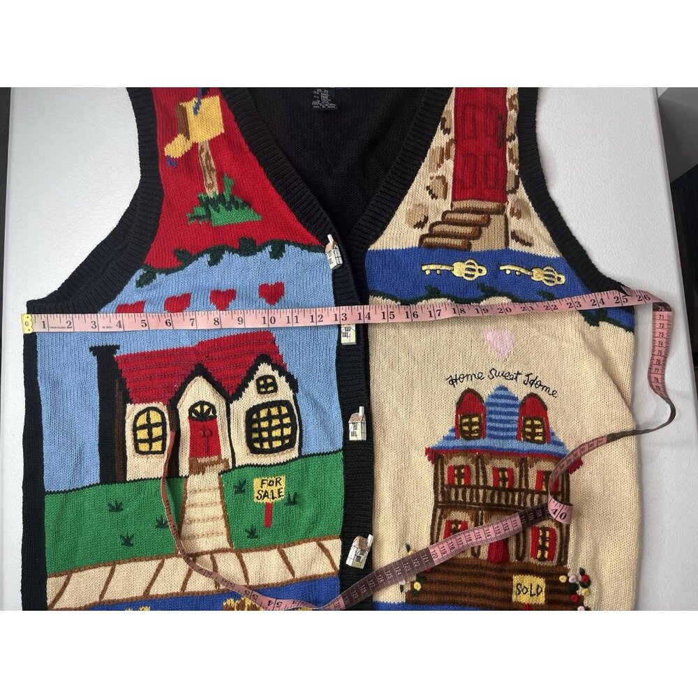 Vtg‎ Eagles Eye Sweater Vest Home Sweet Home Size 2x - Picture 10 of 14